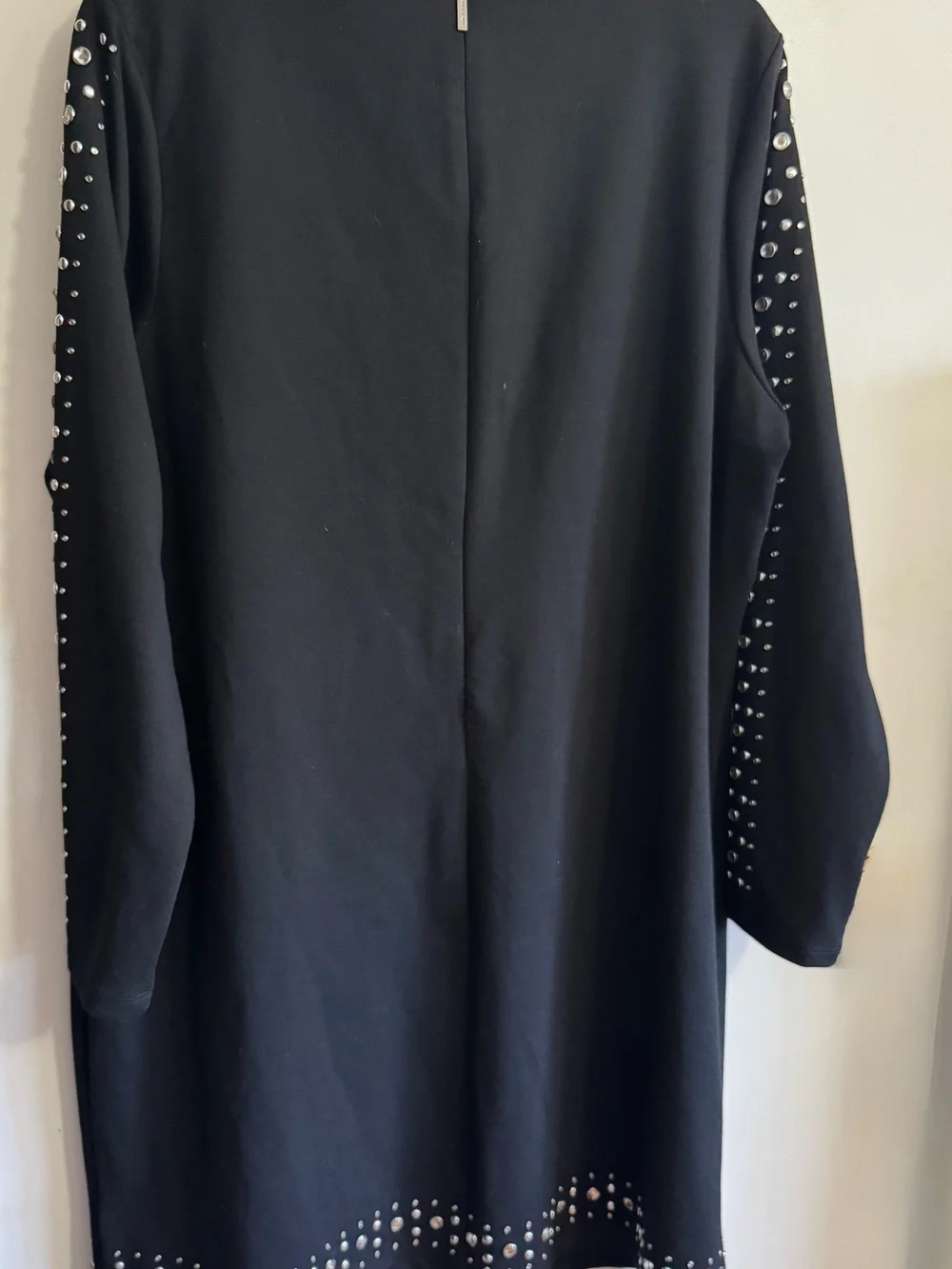 MICHAEL Michael Kors black sheath dress Plus Size Stretch Knit Rhinestone Trim